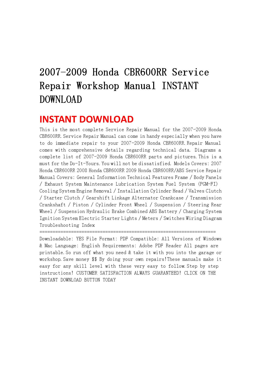 2010 Cbr600rr Manual Download